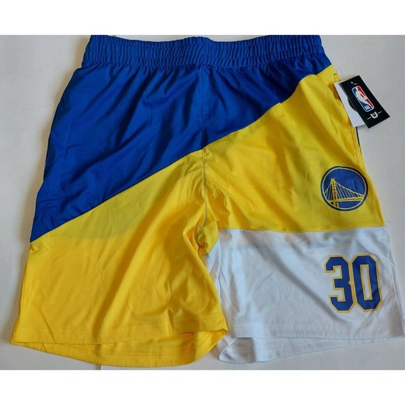 Unk Other - Golden State Warriors Mens L Basketball Shorts Stephen Curry Blue Yellow White